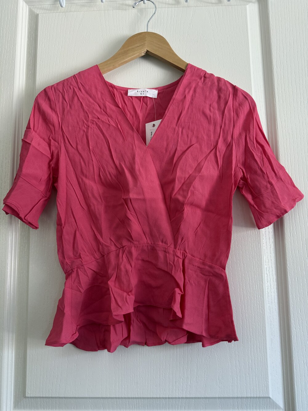 Nordstrom Magenta Puffed Sleeve Blouse